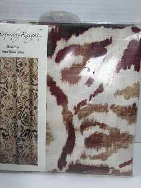 Saturday Knight Basma Fabric Shower Curtain - Boho, Medallion Floral & Brown